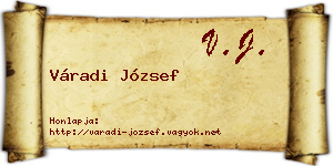 Váradi József névjegykártya